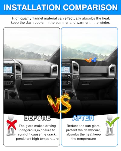 Autorder Dashboard Cover Mat for 2018-2021 Ford Expedition Accessories Dash Cover Flannel Dash Mat Sunshade Glare UV Rays Protector - size: 2018-2021 Expedition
