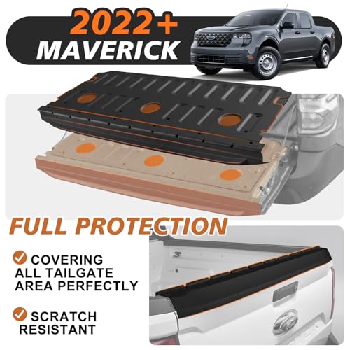 Truck Mat Compatible with 2022-2026 Ford Maverick & Hybrid Model Accessories, Tailgate Mat Custom Fit All Weather Protection Pickup Liner, w/Tailgate Cap Protector - size: 2)Maverick Hy&Gas|22+|Tailgate Mat w/ Cap Cover