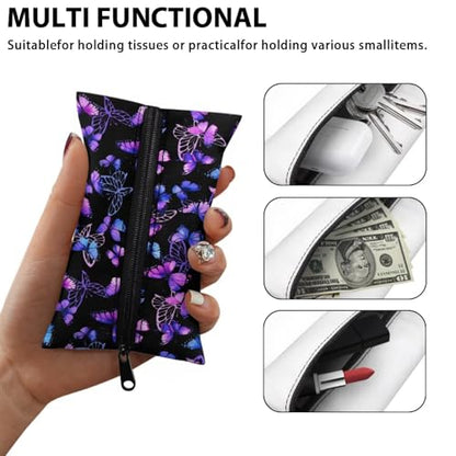 Butterfly Small Purse, Fashion Tissue Pockets for Coins Stylish Car Tissue Holder Sturdy Travel Paper Holder Easy to Carry Universal for Car - color: Butterfly1