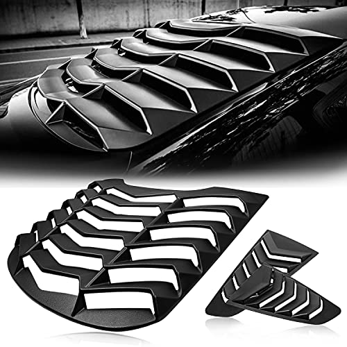 2015-2023 Rear+Side Window Louvers Windshield Sun Shade Cover Lambo Style Matte Black Compatible with Ford Mustang 2015 2016 2017 2018 2019 2020 2021 2022 2023 Complete Set … - size: 2015-2020 Rear+Side