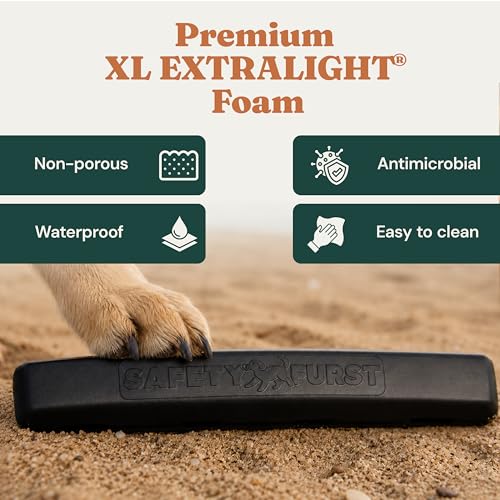 Whiffie Cushion™ - Patented Dog Car Window Chin Rest - Premium XL EXTRALIGHT® Foam, Universal Fit, Waterproof & Easy-Clean - Handcrafted in Canada - 15.5", Stealth Black - color: Stealth Edition, size: 1x Pack