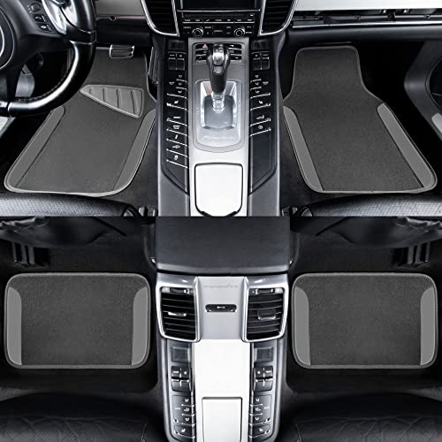 CAR PASS Waterproof Universal Fit Car Floor Mats, Car Mats Fit for SUV,Vans,sedans, Trucks,Set of 4pcs Car Carpet with Driver Heel Pad (All Gray) - color: All Gray