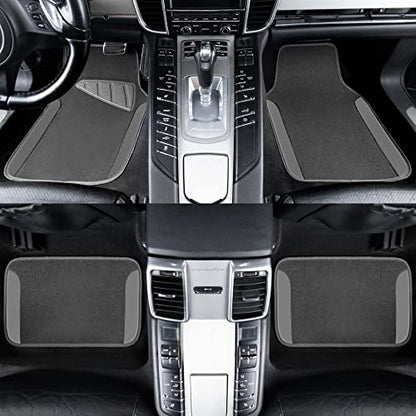 CAR PASS Waterproof Universal Fit Car Floor Mats, Car Mats Fit for SUV,Vans,sedans, Trucks,Set of 4pcs Car Carpet with Driver Heel Pad (All Gray) - color: All Gray
