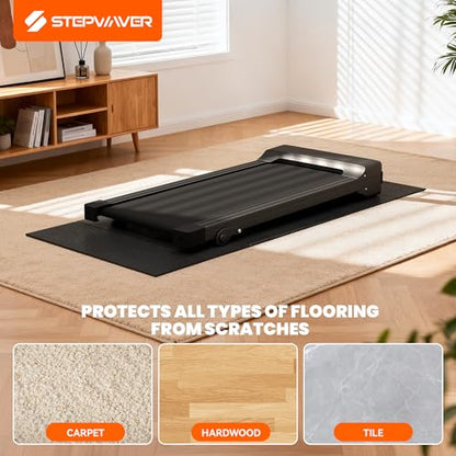Stepwaver Walking Pad Mat for Carpet, Treamill Mat for Hardwood Floors, High Density, 1/4 Thickness, Folable, Floor Protection for Bike, Elliptical, Treadmill - size: 55"L x 23.6"W x 0.2"Th