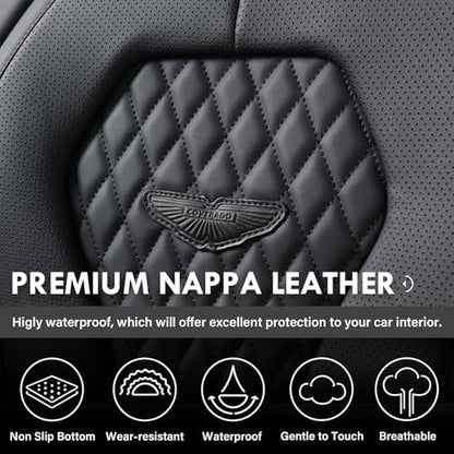 Coverado Seat Covers, Car Seat Covers Front Seats, Black Car Seat Cover, Waterproof Automotive Seat Covers, Seat Cushion, Front Car Seat Covers Leatherette Car Seat Protector Universal Fit Most Cars - color: Black&Red line, size: FrontPair