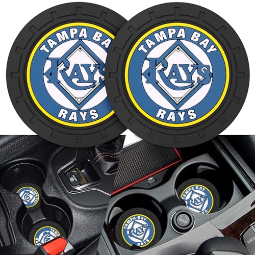 2PCS Car Cup Holder Coaster,Auto Cup Holder Insert Coaster for Tampa Bay Devil Rays Baseball Fans, Non-Slip Car Drink Holder Coaster, Car Interior Accessories, Tampa Bay Devil Rays - color: For Deil Ras