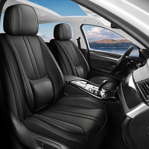 Car Seat Covers Full Set Fit for Toyota Avalon 1997-2022,Luxury Faux Leather Seat Covers 5 Seats, Breathable Anti-Slip Seat Protectors with Lumbar Support(Black,Full Set) - color: Black, size: Fit for Avalon