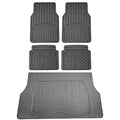 FH Group 4 Piece Liners Trimmable Climaproof™ Vinyl Car Floor Mats- Full Set with Premium Trimmable Vinyl Cargo Liner- Universal Fit for Cars Trucks and SUVs (Gray) - color: Gray