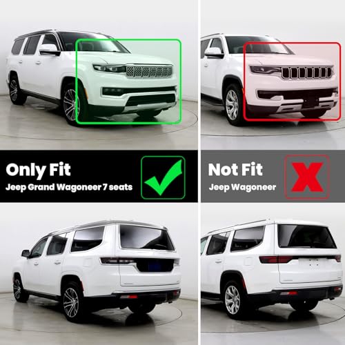LASFIT Floor Mats for Jeep Grand Wagoneer/Grand Wagoneer L 2022 2023 2024 2025 7 Seats (NOT Fit Wagoneer & 8-Seat) All Weather TPE Custom Fit Car Mats Floor Liners 1st & 2nd & 3th Row, Black - style: Grand Wagoneer 7-Seat 2022-2025