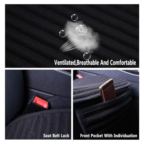 Car Seat Covers, Bottom Car Seat Cover Cloth,Front Seat Only Universal Car Seat Cushion Buckwheat Hulls Car Seat Pads Mat for Auto Driver Ventilated Breathable Comfortable(Gray) - color: Gray