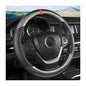 Carbon Fiber Steering Wheel Cover, Universal 15 inch Breathable Anti Slip, Fit Most Cars, Trucks, SVU (Black/Gray) - color: Black/Gray