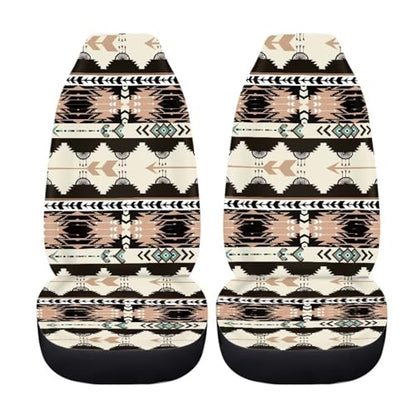 Howilath Aztec African Tribal Car Seat Cover Set of 2 Universal Fit Elastic Front Seat Cover Split Auto Accessories Fit Most Vehicle Easy to Install - color: Aztec African Tribal