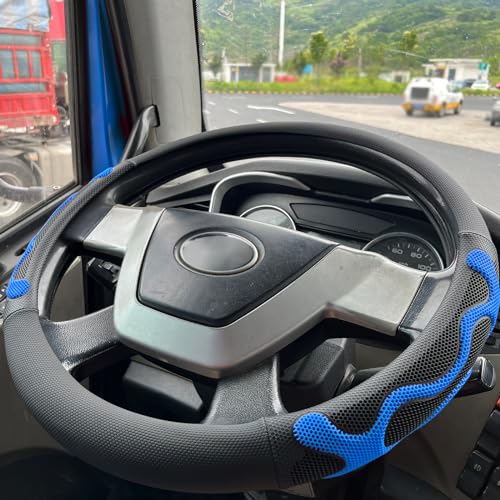 PINCTROT XL Size 17.5-18 Inch Comfy Grip Steering Wheel Cover for Semi Truck, Fits RV, Big Rig Trucker, 18 Wheeler and Classic Cars, Anti-Slip Design 17.5-18 Inch(Silicone Blue) - color: 3.Blue, size: Extra Large Size[17 1/2''-18'']