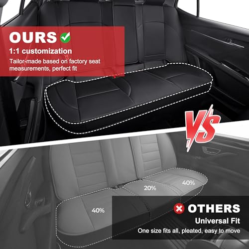 TTX LIGHTING Seat Covers for Toyota Camry 2025 2026,Full Set Waterproof Faux Leather Airbag Compatible Seat Covers Custom Fit Camry Full Wrap Black - size: 4.Camry 2025-2026 5 Seat Full Set