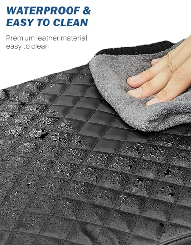 JOYTUTUS Center Console Cover Compatible with 2011-2016 Ford F250 F350 F450, 2011-2014 F150 with Jump Seat Console, Leather Armrest Cover Center Console Cushion (Jump Seat Only) - size: Jump Seat Console 11-14 F150 & 11-16 F250+, style: D: Black Leather