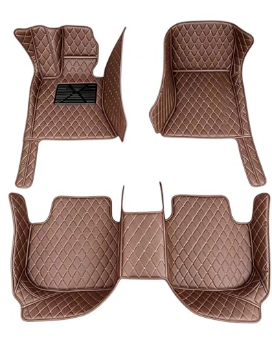 Custom Making Car Floor Mats Waterproof Anti-Slip Faux Leather Protection Floor. Auto Foot Pad Set Automobile Interior Carpet Accessories for SUV and Trucks (Coffee) - color: Coffee