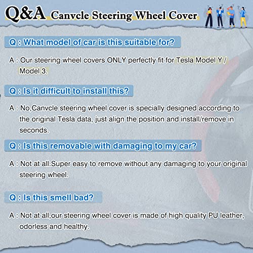 Canvcle Steering Wheel Cover for Tesla Model 3/Y 2016-2025 2026 Highland/Juniper Accessories Carbon Fiber Steering Wheel Cover Protector Non-Slip, Comfortable, Breathable, Model 3/Y Accessories, White