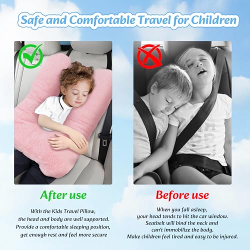 Travel Pillow, Car Pillow for Kids & Adults - Ergonomic Travel Pillows Sleeping Aid for Neck & Body Support, Car Travel Essentials Pillow on Road Trips-Gray (Green) - color: Green