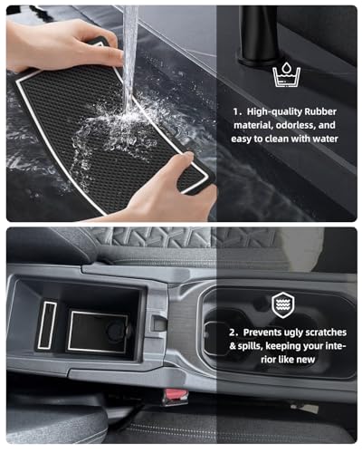 Door Slot Pad for Nissan Kicks (S/SV/SR) 2025 2026 – 11PCS Anti-Slip Cup Holder Insert Liners Center Console & Door Pocket Mats (WhiteTrim)
