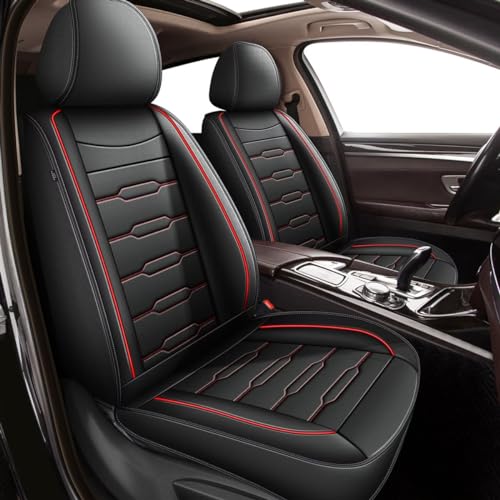 Carseats Seat Cover Custom Fit for 2018 2019 2020 2021 2022 2024 2025 2026 Mitsubishi Eclipse Cross Leather Car Seat Protector Compatible Airbag Vehicle Seat Covers Waterproof 2 Front Seat Black&Red - color: #016 Black&Red, size: 14.Eclipse Cross-2 Front