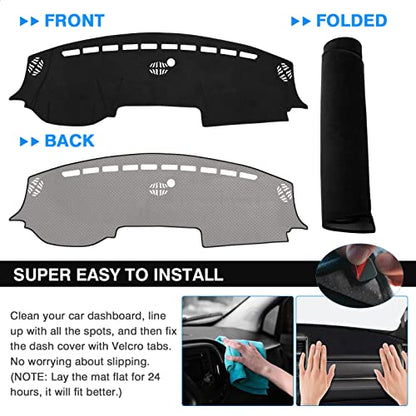 Autorder Dashboard Cover Mat for 2019-2023 2024 2025 2026 Dodge Ram 1500 2500 3500 Accessories Dash Cover Flannel Dash Mat Sunshade Glare UV Rays Protector Black - size: 2019-2026 Dodge Ram