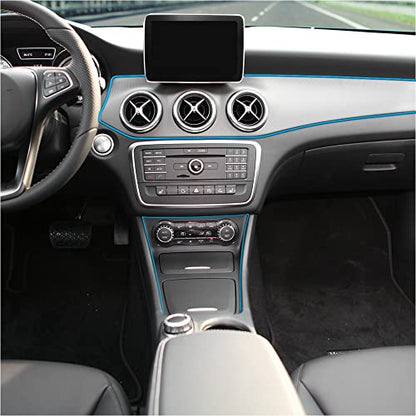X AUTOHAUX Car Interior Trim Strip DIY Line Gap Door Edge Protector Light Blue 10m 32.8ft - color: Light Blue