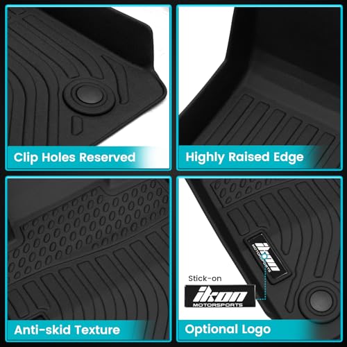 FREEMOTOR802 Compatible With 2012-2018 BMW 3-Series Sedan F30 AWD Floor Mats, Black 3D Molded Carpets Liner 1st 2nd Row Front Rear Protection Pad 3PC TPE Thermo Plastic Elastomer All Weather Protector - size: For BMW 3-Series F30 Sedan AWD 2012-2018