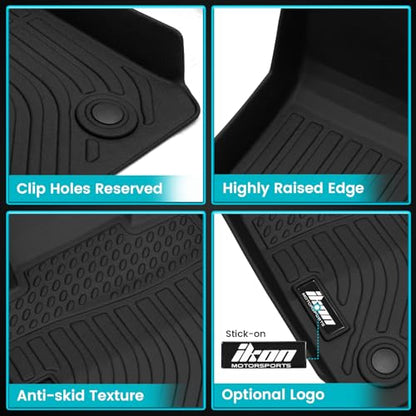 FREEMOTOR802 Compatible With 2012-2018 BMW 3-Series Sedan F30 AWD Floor Mats, Black 3D Molded Carpets Liner 1st 2nd Row Front Rear Protection Pad 3PC TPE Thermo Plastic Elastomer All Weather Protector - size: For BMW 3-Series F30 Sedan AWD 2012-2018