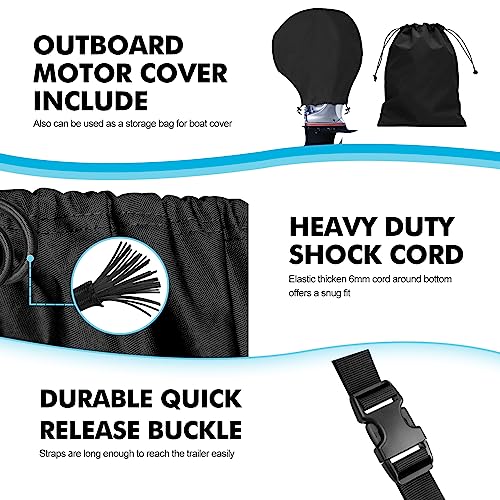Waterproof Center Console Boat Cover 16-18ft, Heavy Duty 1300D Marine Grade Polyester Canvas 16’17 ft 18 Foot Boat Center Console Covers, Black - color: Black, size: 16'-18' Long (Beam Width up to 98")