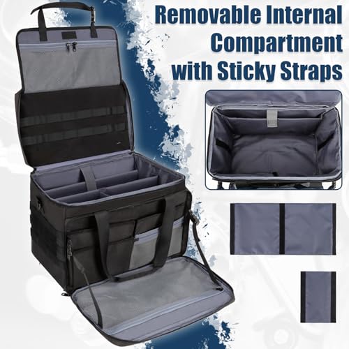 Patrol Bag Law Enforcement, Police Gear Bag for Car Front Seat Organizer Tactical Officer Duty Bags, Police Duty Bag for Passenger Seat, Multiple Compartment Molle Webbing Removable Shoulder Strap