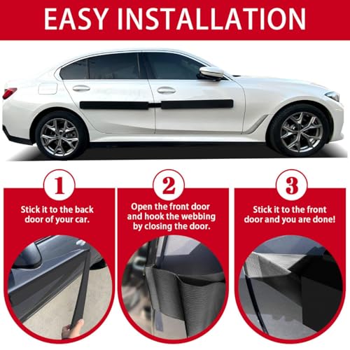 2 Pack Dent Prevent Car Door Protector 33.46 Inch Magnetic Removable Car Door Dent Protector Lengthen and Widen Prevents Scratches Dings, Black