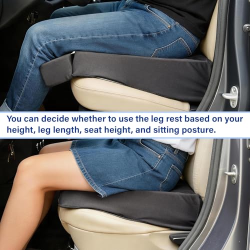 Car Seat Cushion High Density Foam Wedge Car Seat Cushions with Removable Extension pad for Short People to Improve Driving View for Long Driving Travel Washable Cover