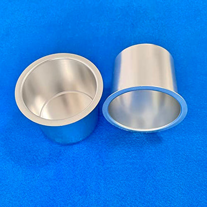 Jumbo Aluminum Drop-in Poker Table Cup Holder Insert (Pack of 2) (Silver)