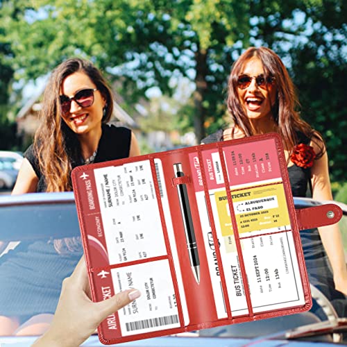 Car Registration and Insurance Card Holder with Magnetic Closure, Leather Vehicle Glove Box Automobile Documents Paperwork Wallet Case Organizer for ID, Driver's License, Key Contact Information Cards
