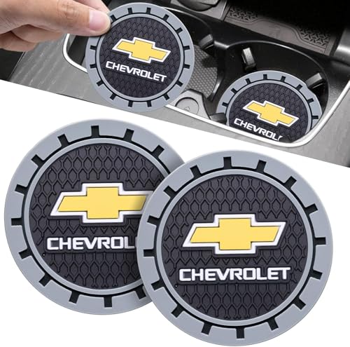 Car Cup Holder Coaster for Chevrolet,Silicone Cupholder Coaster,Car Interior Accessories,2.76 Inch 2 Pieces （Grey）