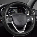 GIANT PANDA Steering Wheel Cover for Jeep Wrangler, Car Steering Wheel Cover for Jeep Grand Cherokee and Cherokee - Black
