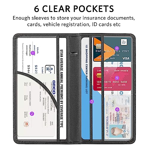 CoBak Car Registration and Insurance Holder - Vehicle Glove Box Car Organizer,Auto Truck Comparment Accessories Case with Magnetic Closure for Essential Document,Driver License,Cards - color: L-Pebbled Gray