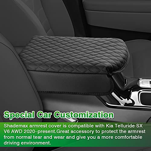 Shademax Center Console Cover for Kia Telluride Accessories 2026 2025 2024 2023-2020 Armrest Cover Cushion Pad PU Leather Armrest Seat Box Cushion Middle Console Lid Protector Anti-Scratch - size: Size for Kia Telluride 2020-2026