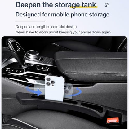 Car Seat Gap Filler Set of 2,Upgrade 3 Generation Car Seat Gap Plug to Prevent Falling of Essential Car Accessories,Car Side Seat Gap Filler with Organizer