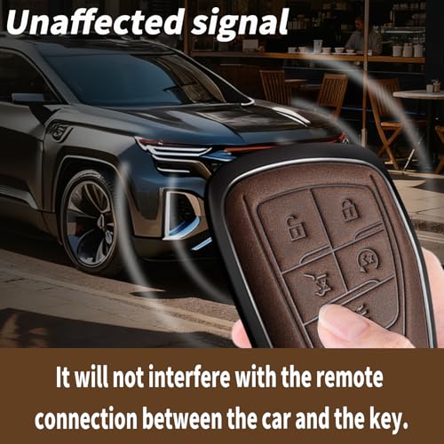 Key Fob Cover for 2022-2025 2026 Silverado 1500 Sierra 1500, 2024-2026 Silverado Sierra 2500HD 3500HD Buick Equinox (D5-Brown) - color: D5-brown