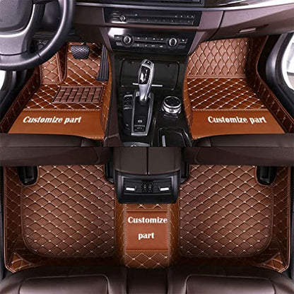 MELKEN Custom Fit Leather Car Floor Mats for 95% of Cars Full Coverage Floor Liners Car Mats (Brown) - color: Brown