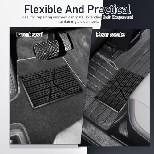 PRETYZOOM 2-Pack Car Floor Mat Heel Pad, Universal Anti-Skid Rubber Heel Scuff Plate, Auto Home Carpet Protector Patch for Driver Side Gas Pedal Foot Rest