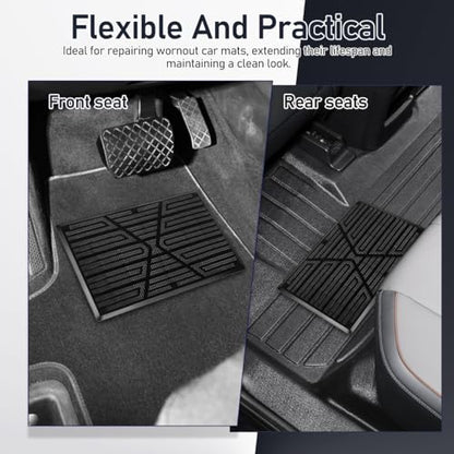 PRETYZOOM 2-Pack Car Floor Mat Heel Pad, Universal Anti-Skid Rubber Heel Scuff Plate, Auto Home Carpet Protector Patch for Driver Side Gas Pedal Foot Rest
