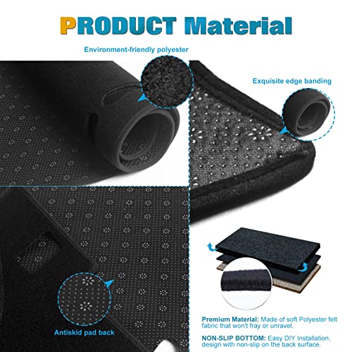 x xotic tech Center Console Dashboard Mat Pre-Cut Non-Slip Sunshield Sun Glare Protector Dash Carpet Pad Black Cover Compatible with Ford Edge 2015 2016 2017 2018 2019 2020 2021 2022 2023 2024 2025 - color: Compatible with Edge 2015-2019
