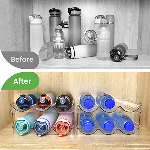 Water Bottle Organizer for Cabinet, Water Bottle Storage Organizer, 2 Packs Water Bottle Storage Rack, Water Bottle Holder for Cabinet, Stackable Water Bottle Storage Rack - size: 2 Pack