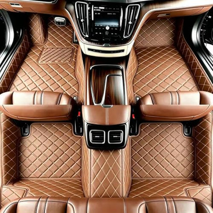 Customize Personalized Floor Mats for Cars, Full Coverage Luxury Mats, Anti-Slip Mats Set, Custom Floor Mat Suitable 99% of Sedan Trucks SUV auto (Brown) - color: Brown