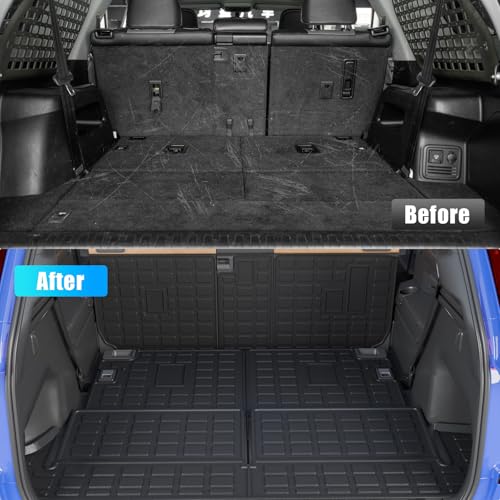 Cargo Mat Compatible with 2010-2024 Toyota 4 Runner 7 Seat Cargo Liner Trunk Mat TPE Back Seat Cover Protector 2023 4Runner Accessories (Fit 7 seat,Trunk Mat+2nd & 3rd Row Backrest Mats) - size: Trunk Mat+2nd&3rd Row Backrest Mats