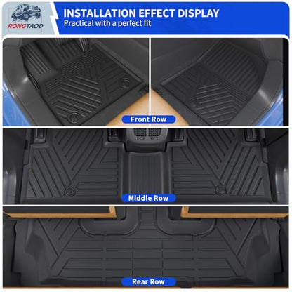 Floor Mats Compatible with 2020-2025 Hyundai Palisade 7 Seats Cargo Mat 2nd&3rd Row Kick Mat 2024 Palisade Accessories (2nd Row Backrest Mat+Trunk Mat with Backrest Mat+Floor Mats)