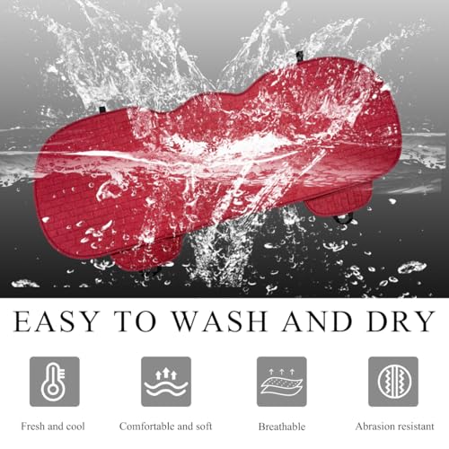 Linen Car Seat Cover, Anti-Slip Bottom Bench Protector Rear Seat Pad with Storage Pockets, Comfy Breathable Long Rear Seat Cushion Pad for Most Vehicles, Car Accessories (Rear Wine Red) - color: Rear Wine Red