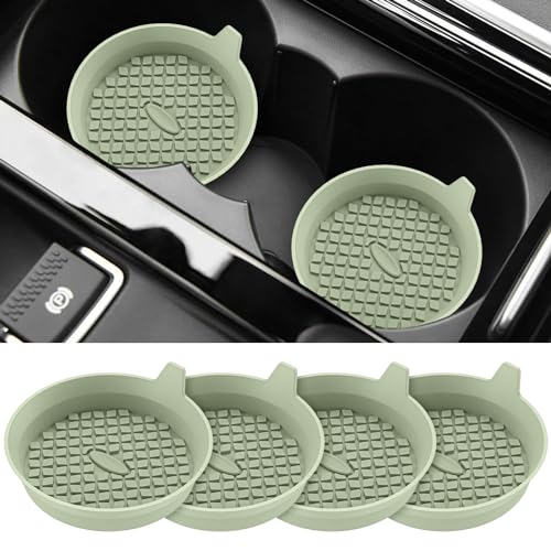 Car Cup Holder Coasters [4 Pack] Silicone Cups Mats, Automotive Universal Non-Slip Recessed Interior Accessories Desert Sage - color: 4pack-desert Sage